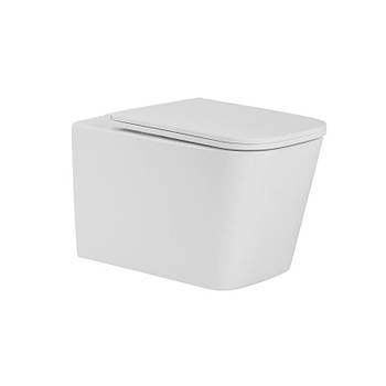 Унітаз підлоговий Qtap Tern безбарвний Ultra Quiet безобідковий із сидінням Soft-close WHITE QT17223303AW