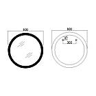 Дзеркало Qtap Taurus R800 з LED-підсвіткою Touch, з антизапотіванням, з диммером, рев. темп. кольору (3000-6500K), фото 2