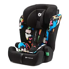 Автокрісло Kinderkraft Comfort Up i-Size Happy Shapes (група 1/2/3, від 76 до 150 см, 9-36 кг) Чорне