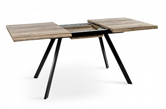 Стіл обідній розкладний Метрополь 120/160*80 см чорний/штучний шпон MDF ТМ МіксМеблі, фото 2