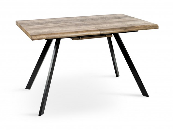 Стіл обідній розкладний Метрополь 120/160*80 см чорний/штучний шпон MDF ТМ МіксМеблі, фото 1