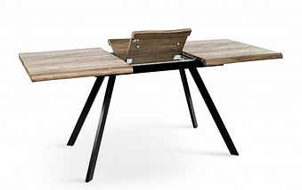 Стіл обідній розкладний Метрополь 120/160*80 см чорний/штучний шпон MDF ТМ МіксМеблі, фото 4