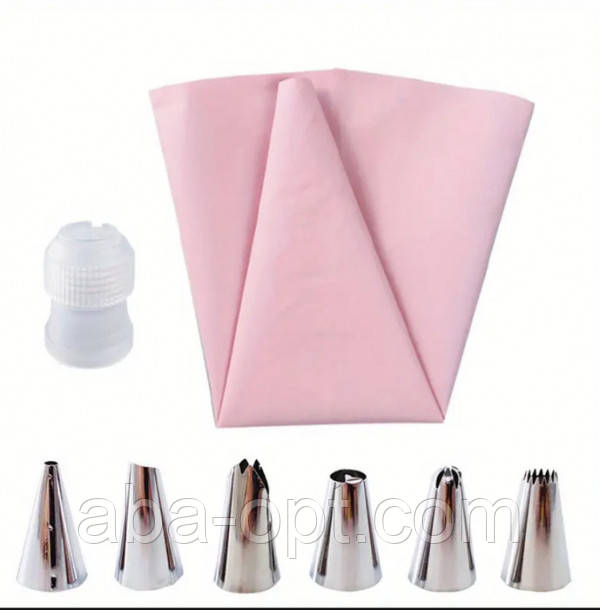 Набір кондитерських насадок 9 шт з мішком і адаптером Немо (шт), фото 1