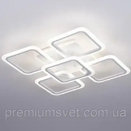 Люстра світлодіодна стельова A8060/4+1 WH LED 3 color dimmer, фото 1