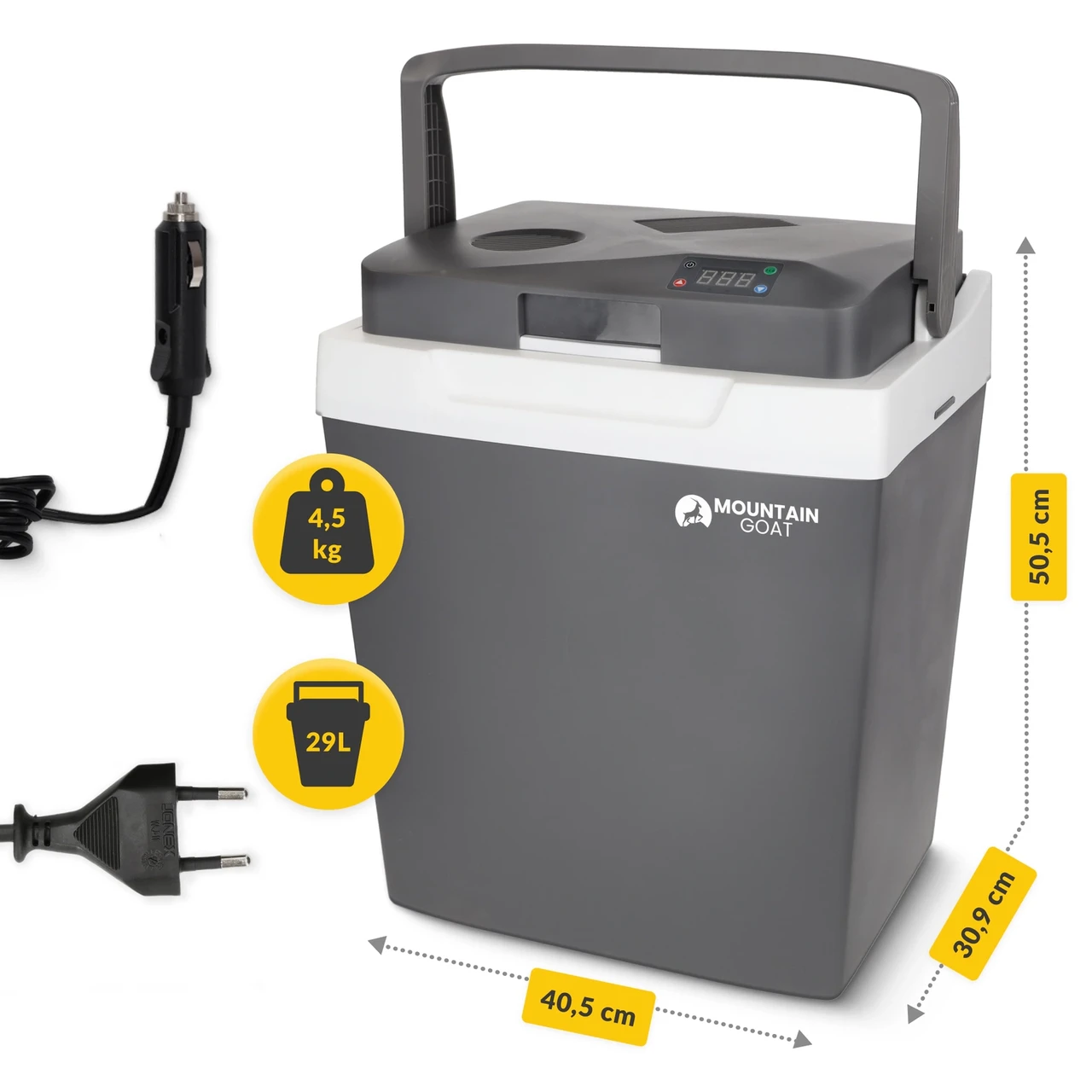 Автомобільний холодильник-нагрівач 29 л Портативний туристичний холодильник + 2 акумулятори холоду