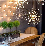 Гірлянда вулична феєрверк 5 пучків 600 led 5 м, Новорічні гірлянди для прикраси будинку, Гірлянди занавіса, фото 2