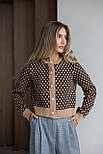 В'язана кофта візерунок ромб на ґудзиках, фото 2