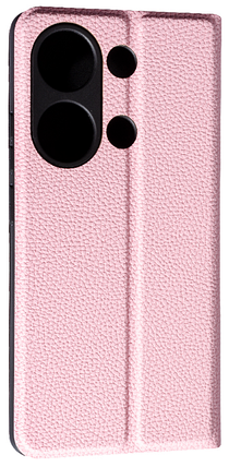 Шкіряний чохол-книжка Fibra case на Xiaomi Redmi Note 13 Pro (4G) / рожевий, фото 2