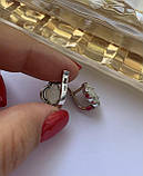 Срібні сережки конюшина перламутр ( д.13), фото 9