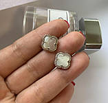 Срібні сережки конюшина перламутр ( д.13), фото 8