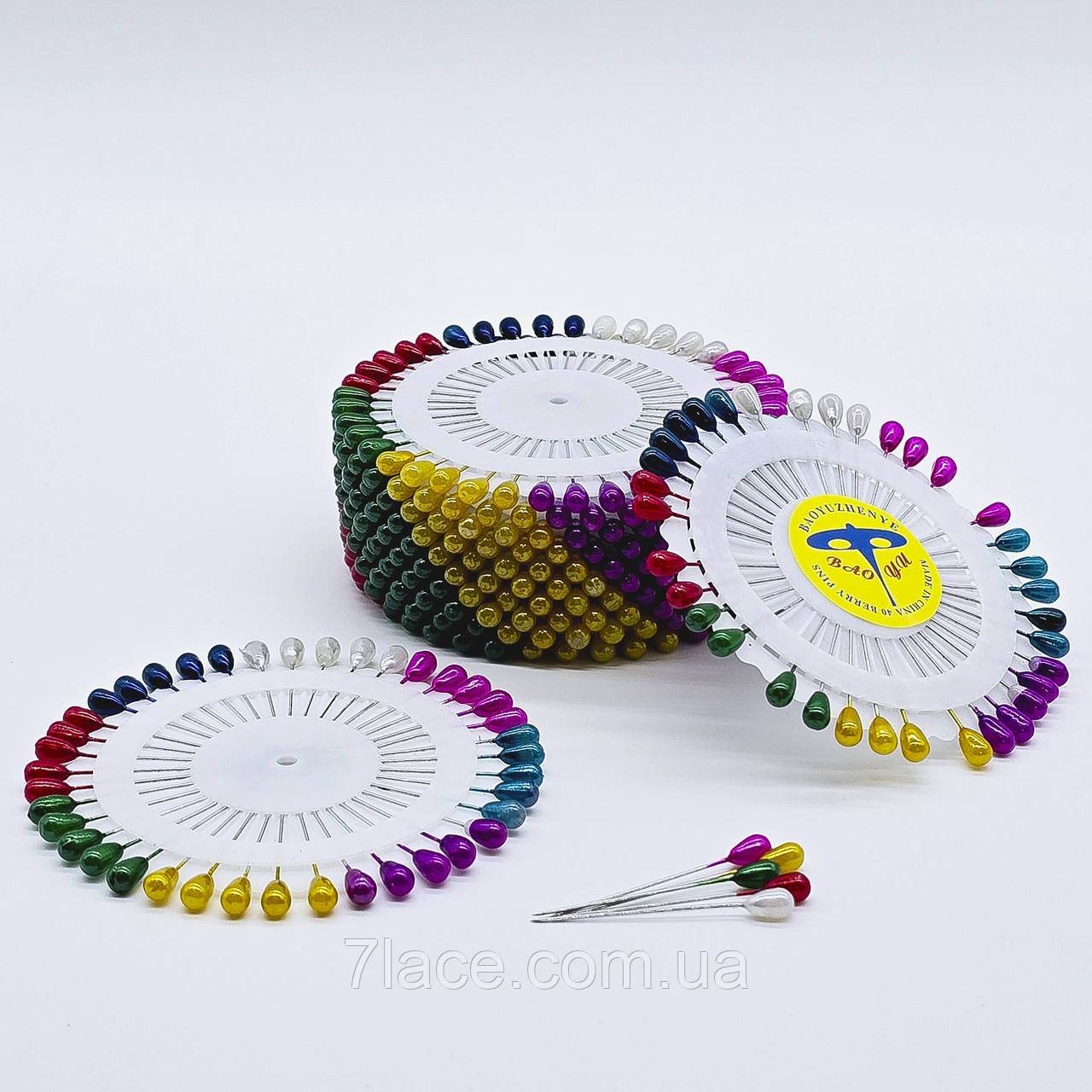 Шпильки портновські з кулькою / мікс кольорів / довжина 3,8 см / в упаковці 480 штук, фото 1