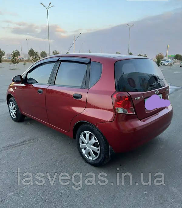 Дефлектори вікон (вітровики) Chevrolet Aveo 5D HB (хетчбек) 2002- (Autoclover/Корея)