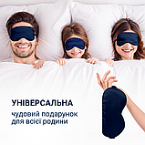 Накладка повязка для очей для сну на ніч, нічні окуляри для сну для жінок Hechpro silk1 темно синя, фото 3