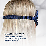 Накладка повязка для очей для сну на ніч, нічні окуляри для сну для жінок Hechpro silk1 темно синя, фото 4