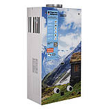 Колонка газова димохідна Thermo Alliance JSD20-10GC 10 л панель скляна з малюнком гори, фото 5