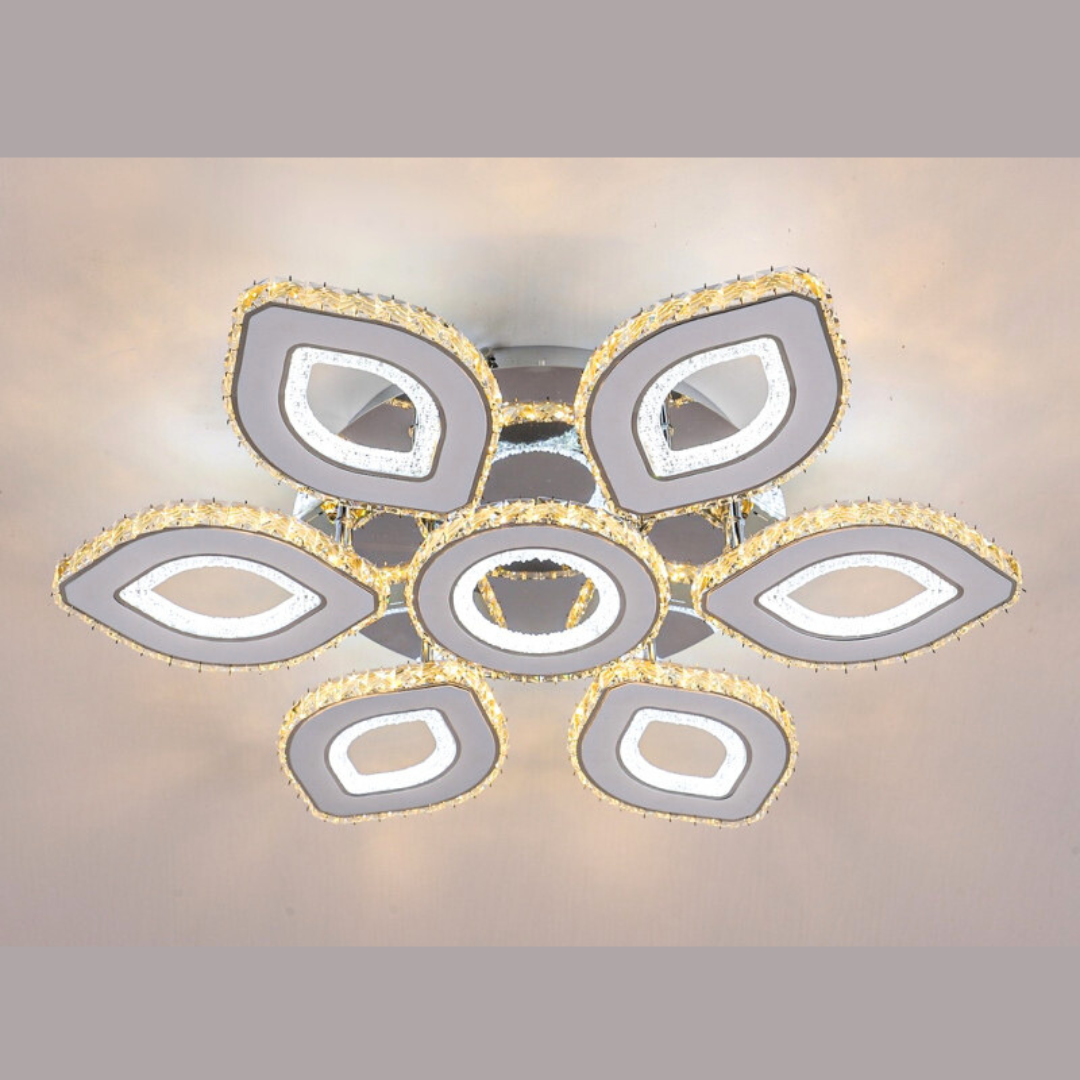 Люстра Лед кришталева квітка F+Light 224W до 40 м² колір Хром FP-23506-6-1
