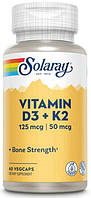 Вітамін Д + K2 Solaray Vitamin D3+K2 (soy free) 60 капсул