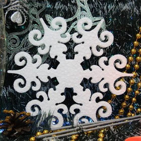 Сніжинка 15 см Товщ 1,8см № 001 із пінопласту середня від 10 шт