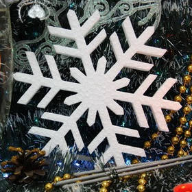 Сніжинка 15 см Товщ 1,8см № 004 із пінопласту середня від 10 шт