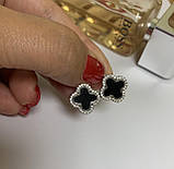 Срібні сережки Конюшина родій 1176.10р, фото 10