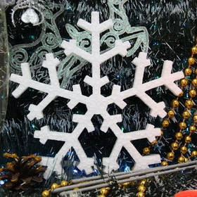 Сніжинка 15 см Товщ 1,8см № 006 із пінопласту середня від 10 шт