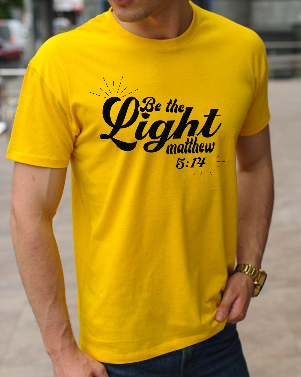 Релігійні футболки з православною символікою Be the light matthew (Будь світлом), християнські x/б розмір S, фото 1