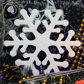 Сніжинка 15 см Толщ 1,8 см No 002 з пінопласту середня від 10 шт.