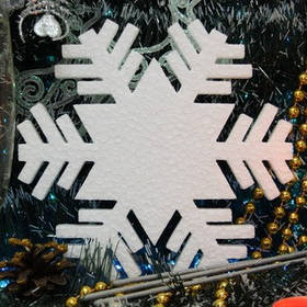 Сніжинка 15 см Товщ 1,8см № 005 із пінопласту середня від 10 шт