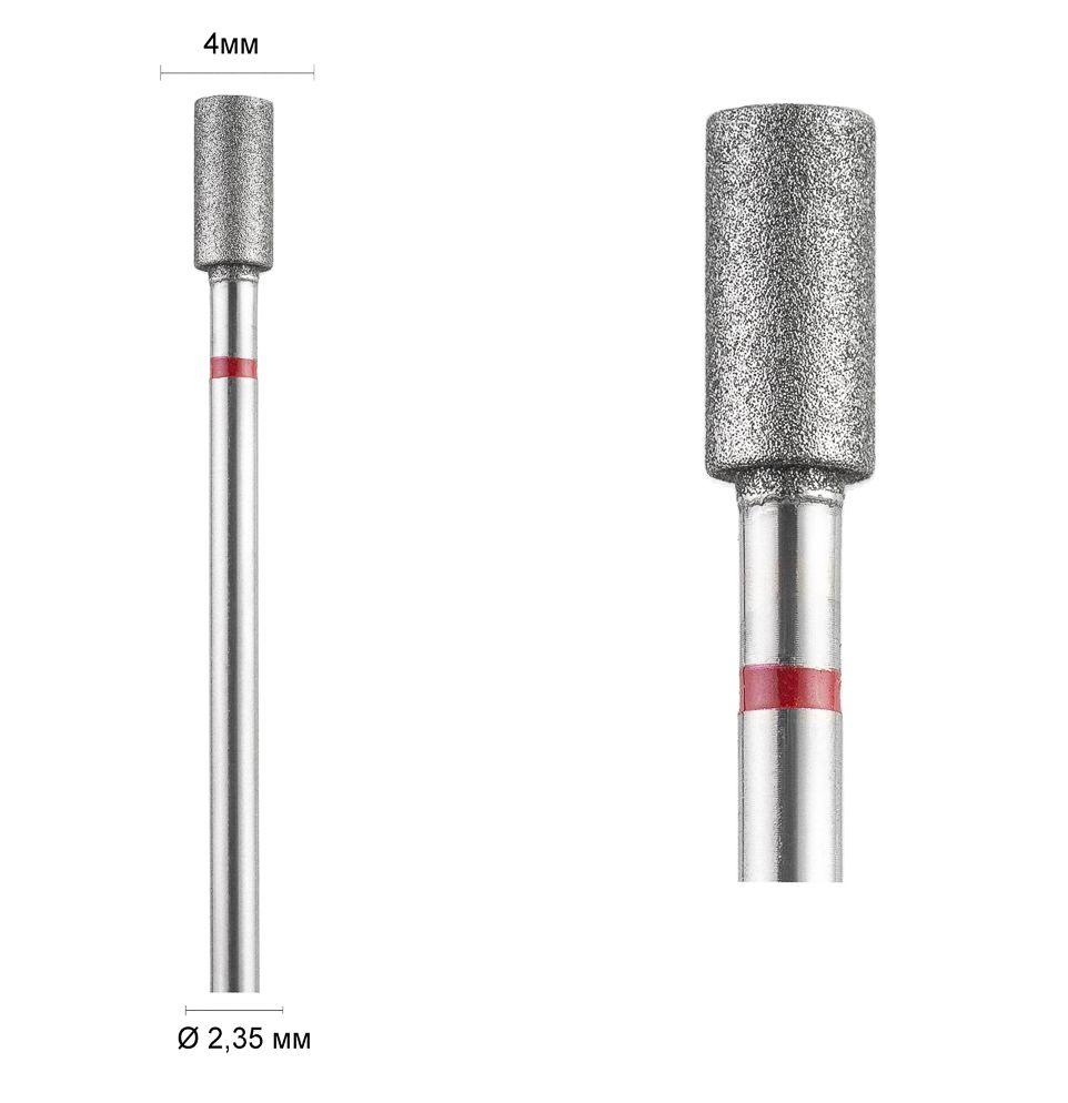 Фреза алмазна Ø 4 мм 111 циліндр, червона насічка 514-040 DLX, фото 1