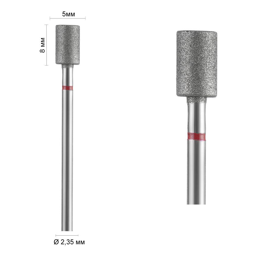 Фреза алмазна Ø 5 мм 111 циліндр, червона насічка 514-050 DLX, фото 1