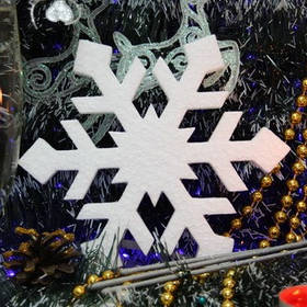 Сніжинка 15 см Товщ 1,8см № 010 із пінопласту середня від 10 шт