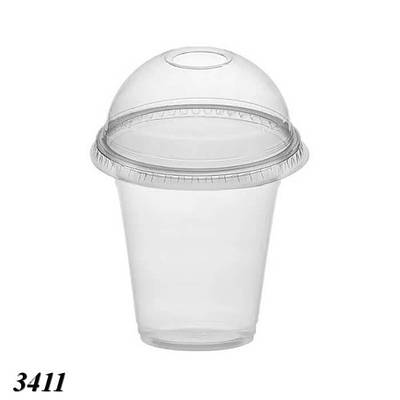 Стакан з купольною кришкою з отвором 350 мл (100шт)