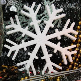 Сніжинка 15 см Толщ 1,8 см No 008 з пінопласту середня від 10 шт.