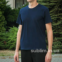 Футболка бавовна темносиня щільна 190 г/м2