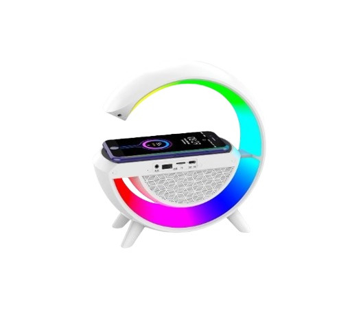 Настільна лампа з безпровідною зарядкою і bluetooth колонкою BT-2301\XL-539 White