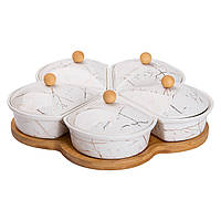 Менажниця на п'ять секцій з кришками на підставці, що обертається Yiwu Lugi