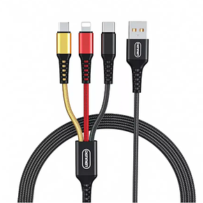 Кабель Denmen D02E 3in1 Micro + Lightning + Type-C Кабель 3в1, фото 4