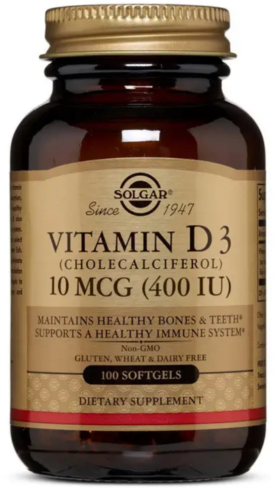Вітамін Д3 Solgar Vitamin D3 400 IU 100 капсул, фото 1