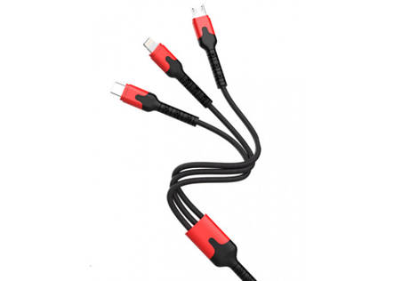 Кабель Denmen D29E 3in1 Micro + Lightning + Type-C Кабель 3в1, фото 3