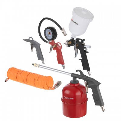 Набір для фарбування пневматичний 5 од. INTERTOOL PT-1501, фото 1