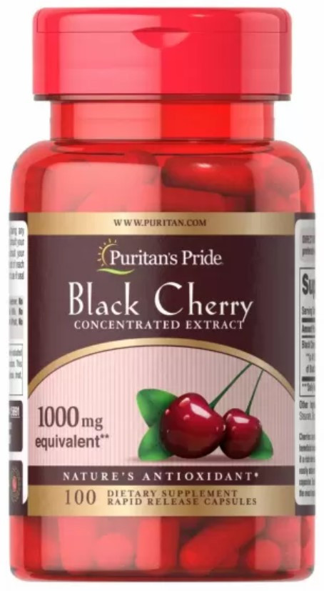 Чорна вишня Puritan's Pride Black Cherry Concentrated Extract 1000 mg 100 капсул