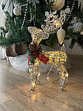 Олень що світиться, 30 см, Новорічний декор для дому, Новорічні прикраси олені, Олень led, Новорічний декор, фото 6