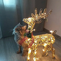 Олень що світиться, 30 см, Новорічний декор для дому, Новорічні прикраси олені, Олень led, Новорічний декор