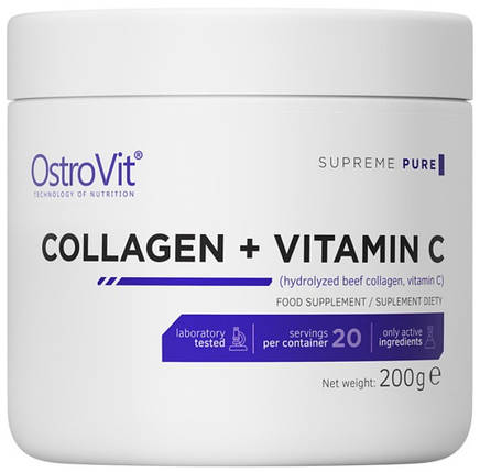 Колаген OstroVit Collagen + Vitamin C 200 g, фото 1