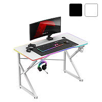 Комп'ютерний стіл HUZARO Hero 1.7 RGB ігровий для геймерів W_2378 Білий