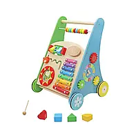Ходунки дитячі AVKO J001 дерев'яна навчальна коляска для малюків W_2440
