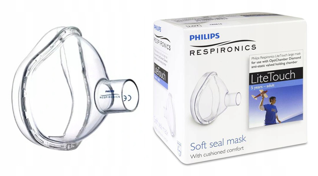Інгаляційна маска для спейсера Philips OPTICHAMBER L (від 5 років і для дорослих)