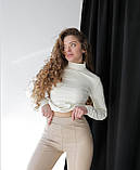 Лосини еко шкіра бежеві теплі, фото 2