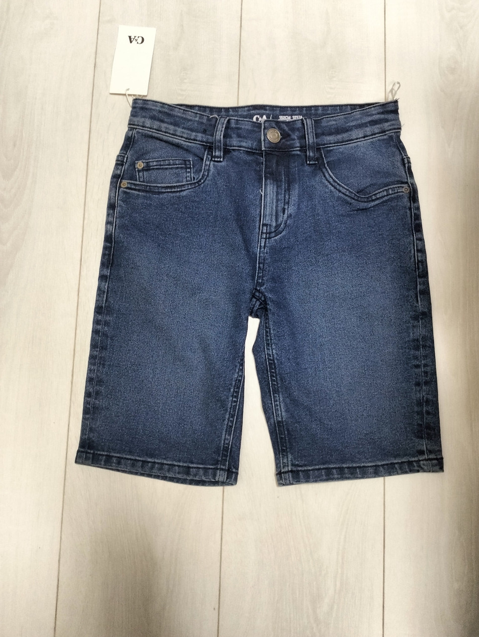 Шорти для хлопчика джинсові стрейчеві сині C&A 128, 134, 152, 182см, фото 1
