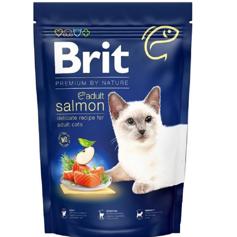 Сухий корм для кішок Cat Adult Salmon з лососем 1,5 кг Brit Premium
